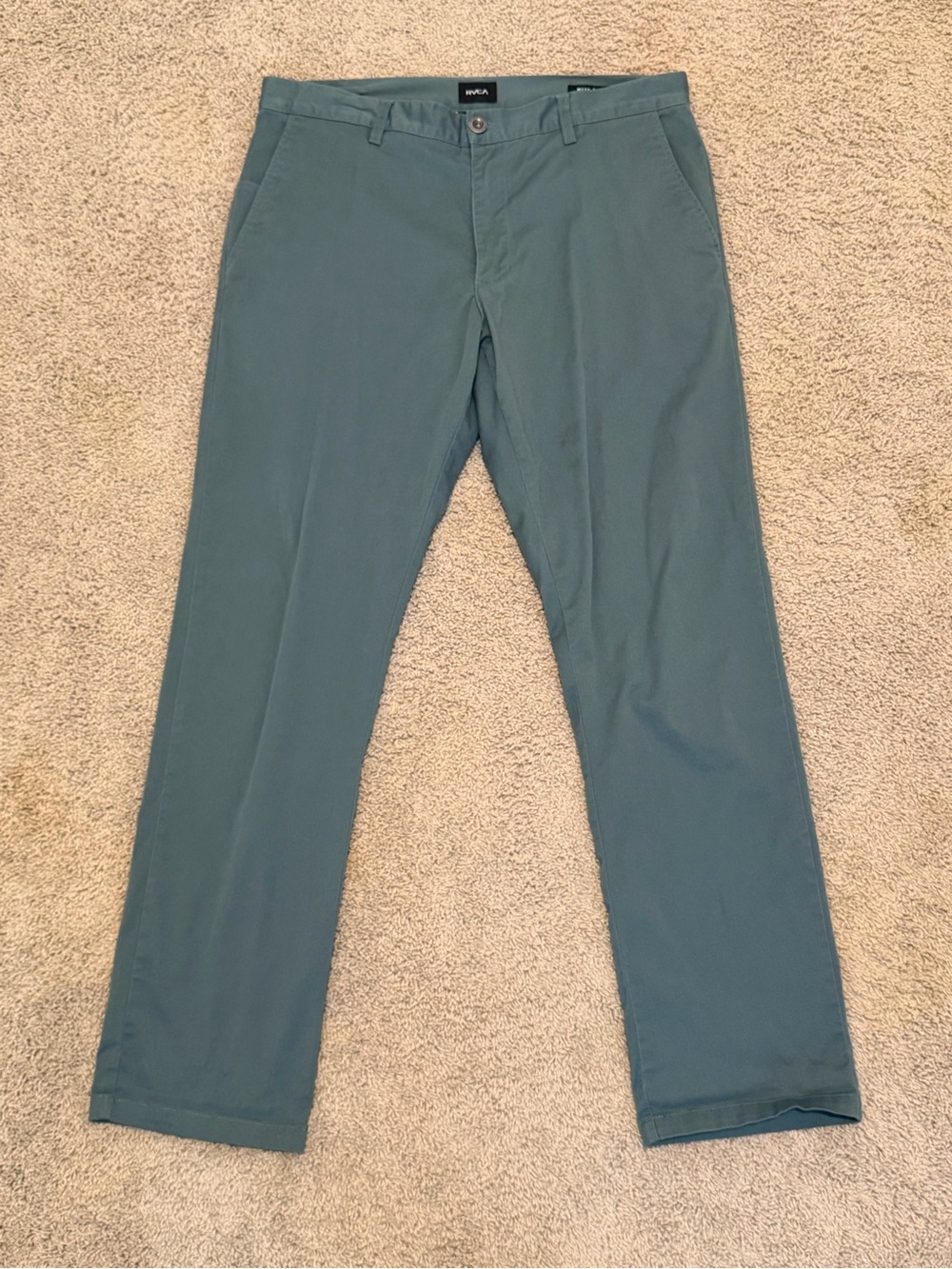 RVCA Men's Teal-Green Chino Pants